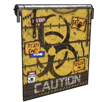 Caution Garage Door