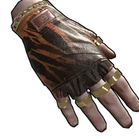 Gold Chains Leather Gloves